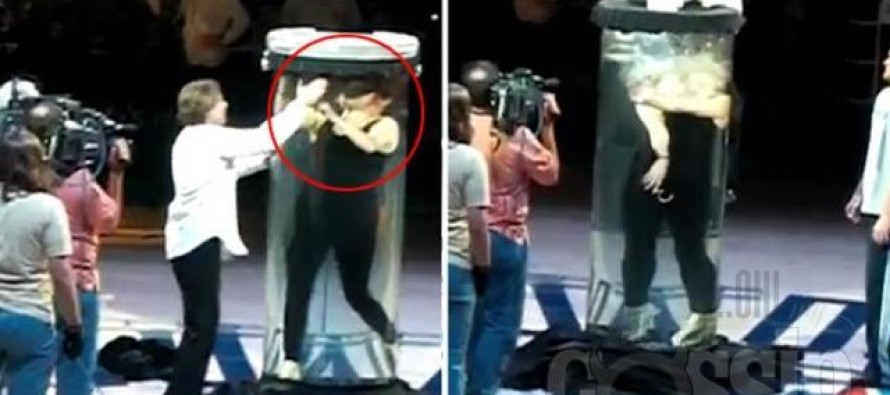OMG! Magician’s water torture cell goes horribly wrong in front of 17,000 fans